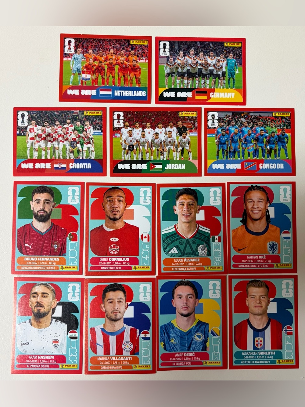 Panini 2026 FIFA World Cup Sticker RED Parallel Bundle Lot: 13 Stickers